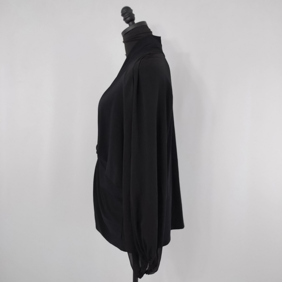 Vintage Y2K MSK Women's Plus Size Black Sheer Sleeves Dressy Top sz 1X Elevated - Picture 6 of 9